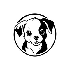 puppy character logo template, isolated 