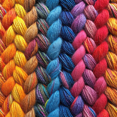 Fototapeta na wymiar seamless rainbow wallpaper woven yarn string pattern
