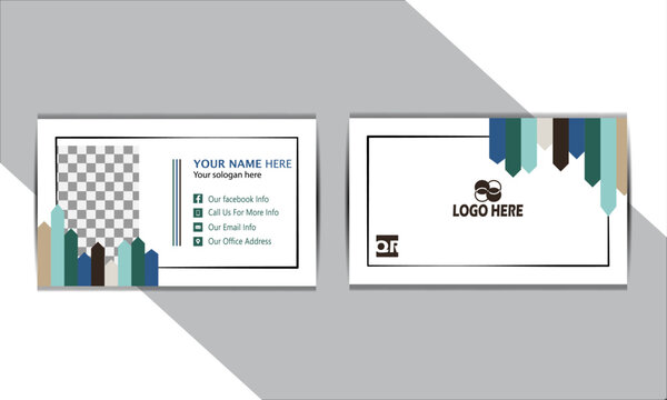 as-business card  Layout with vector design Accent , white color.
