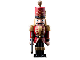 a toy soldier with a large hat and a sword