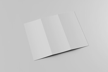 Trifold or brochure a4 mockup isolated on gray background