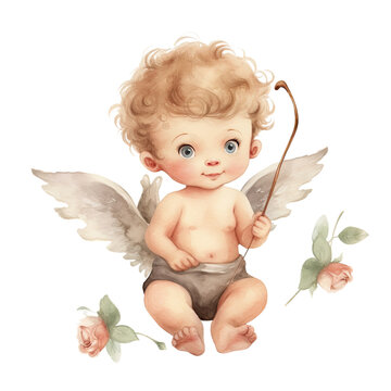 Watercolor Cute Cupid Clipart PNG, cute angle PNG, Valentine Cupid with Bow, Romantic Cupid Digital download, Love cupid, Cute Cherubs Cupids,  angel illustrations, Cherubs art wedding, cupid wedding 