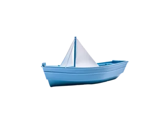 Photo sur Aluminium Gondoles a blue toy boat with a sail