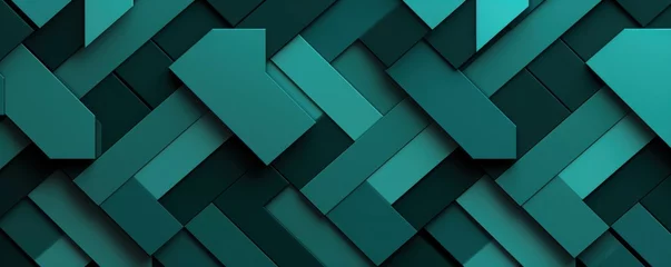 Fotobehang Teal repeated geometric pattern © Lenhard