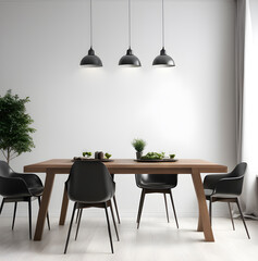 modern dining room, Mockup