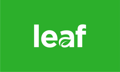 LEAF word typography logo