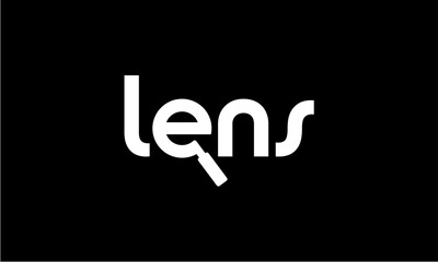 LENS word typography logo