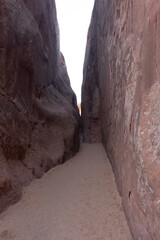 Rock walls in slot canyon