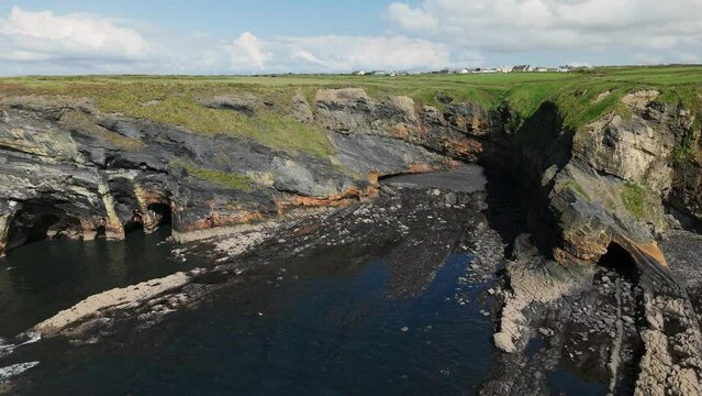 Bromore cliffs Kerry Ireland aerial view