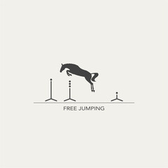 Minimalist silhouette for free jump horse