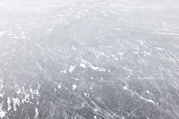 Top view of frozen river in winter season, photo texture