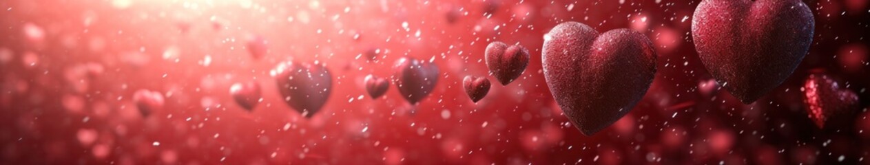 Modern Love: Romantic Valentine Banner with Vibrant Hearts. Generative AI