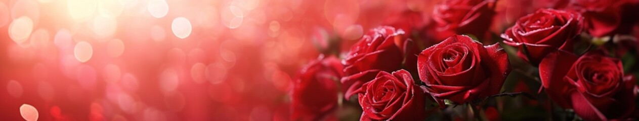 Romantic Valentine Banner with Beautiful Roses - Celebrate Love and Passion. Generative AI