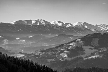 Alpine Winterlandschaft . Alpin Winterlandscape