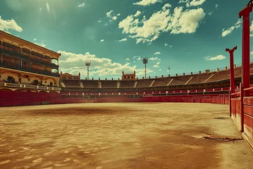 Fototapeten spanish  bull fight, spain bullfighters, bull, bull in arena, bullfighters © MrJeans