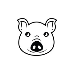 pig face icon. Element of farming and garden icons. Premium quality graphic design icon. Signs, outline symbols collection icon for websites, web design, mobile app on white background
