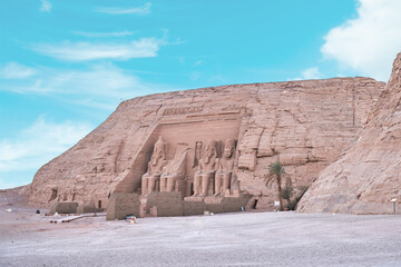 The great temple of ramesses ll, abu simbel, unesco world heritage site, egypt, north africa,...