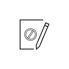 file error icon editable stroke, sign, symbol outline line button isolated on white