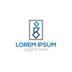 I letter logo, modern i letter logo design concept isolated vector template illustration for your company or business