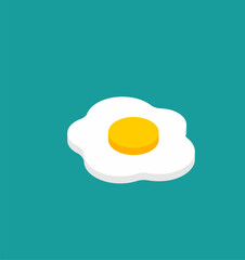 Scrambled eggs isometric isolated. Fried egg
