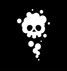 Smoke skull is sign of death. Deadly gas