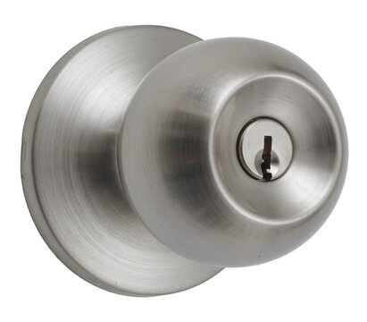 stainless door knob isolated from bkg