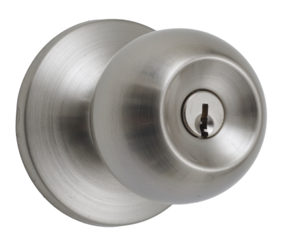 stainless door knob isolated from bkg