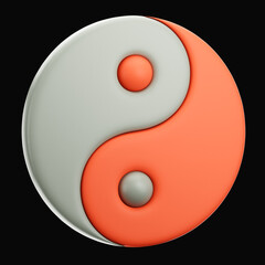 Premium Chinese new year feng shui icon 3d rendering on isolated background