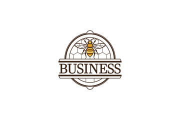 Creative logo design depicting a a cute bee emblem. 