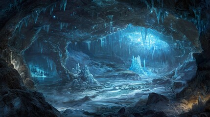 Forbidden Frost Cavern - obrazy, fototapety, plakaty