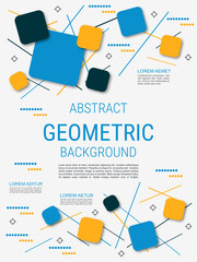 Modern trendy flyer vector design template. White background with abstract geometric style elements