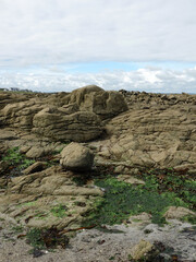 Rochers sur la plage de Plouescat
