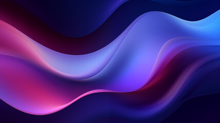 Abstract blue and purple liquid wavy shapes futuristic banner. Glowing retro waves vector background. Generative AI