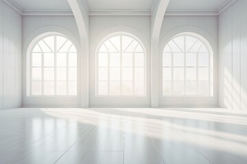 Fototapeta premium empty room with windows