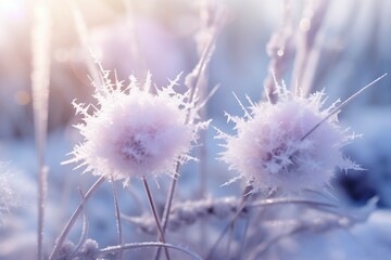 Obraz premium thistle in the snow