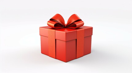 Obraz premium red gift box with ribbon