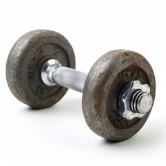 Obraz premium Dumbbells on White Background - Fitness Equipment for Strength Training and Resistance Workouts