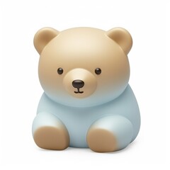 Cute plastic teddy bear doll isolated white background