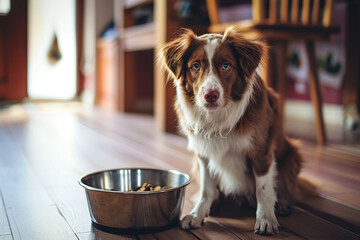 Awaiting Treats: A Loyal Companion's Mealtime Anticipation. Discover the Delight in Your Dog's Daily Joys.