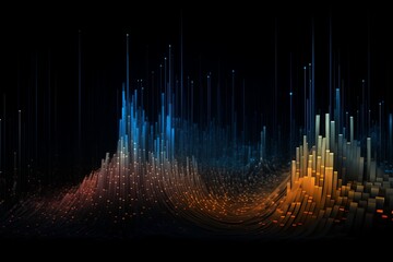 Big Data Sounds, Abstract Dots Interweaving in Musical Visualization Background
