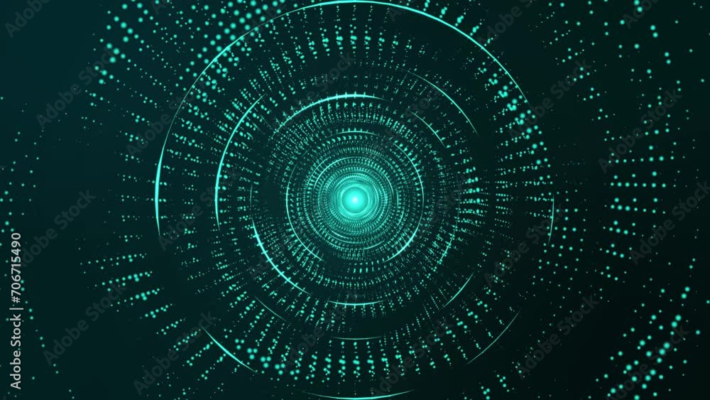 Poster abstract digital background. big data visualization. circular rotations of fantasy circle of colorfu