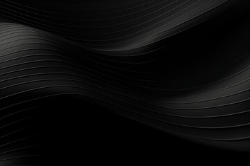 Monochrome Modernity: Black Abstract Background with Wavy Lines and Premium Stripe Texture for Business Banner