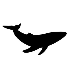 Whale silhouette icon vector. Whale silhouette can be used as icon, symbol or sign. Whale icon vector for design of ocean, undersea, nature or marine