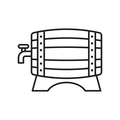 Wooden keg, barrel icon, isolated on white background. vector illustration