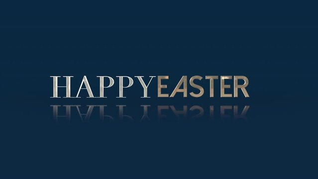 A minimalist image for Easter, featuring Happy Easter written in white letters against a blue backdrop. Simple, elegant, and full of festive cheer