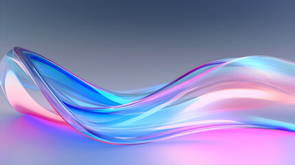 Abstract iridescent holographic vibrant texture. Color flow design. Colorful abstract gradient. Liquid waves for music poster, cover, banner, placard, flyer, presentation. 3D render