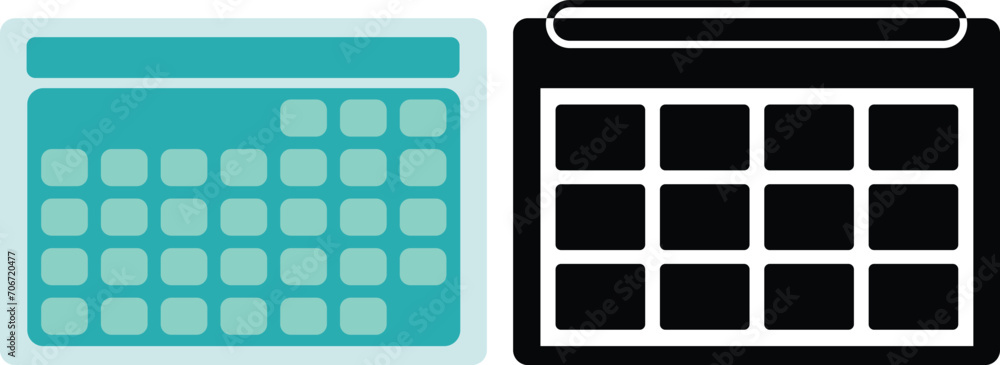 Poster calendar schedule for each day of the week. vector illustration. ui icon design element of calendar.