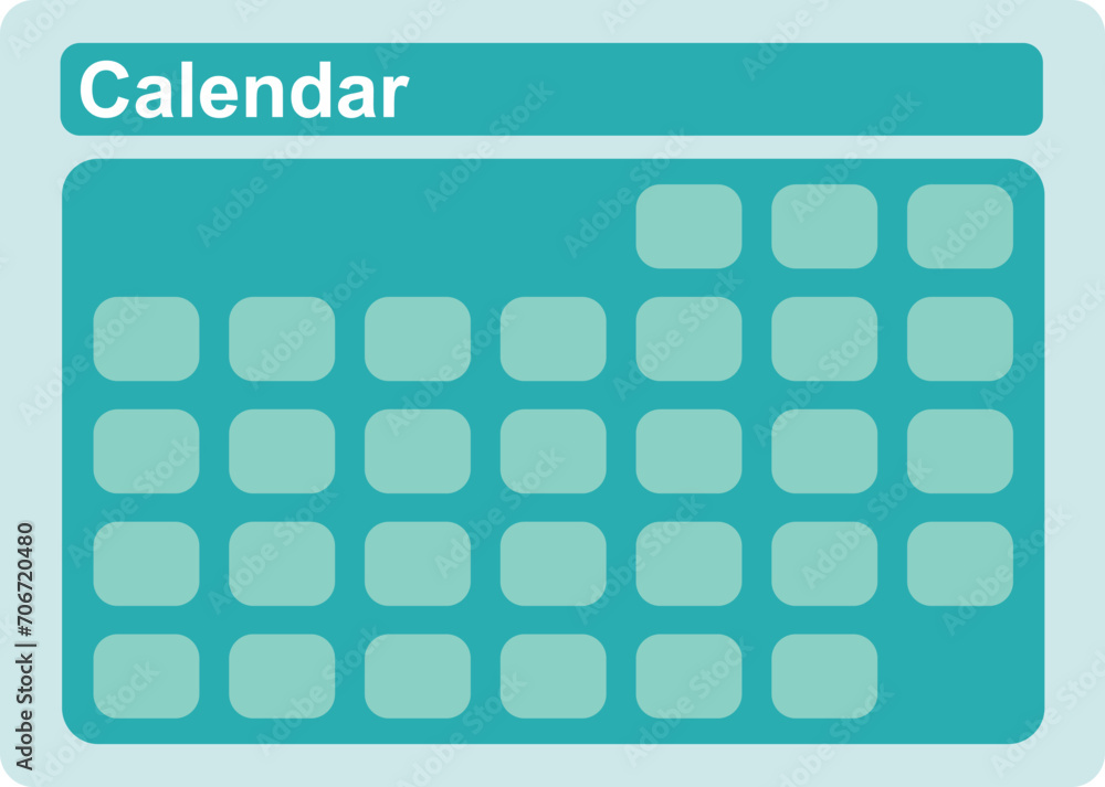 Poster calendar schedule for each day of the week. vector illustration. ui icon design element of calendar.