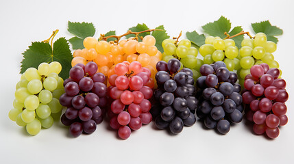 Bunches of ripe fresh grape on the grapevine, soft focus background