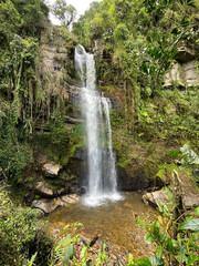 Fototapeta na wymiar A majestic waterfall in Colombia